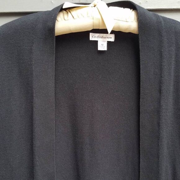 Croft & Barow Black Cardigan Sweater size Medium - Picture 4 of 9